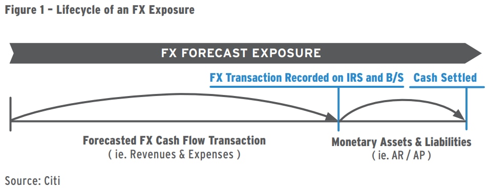 Graphic of an FX exposure for a traditional company